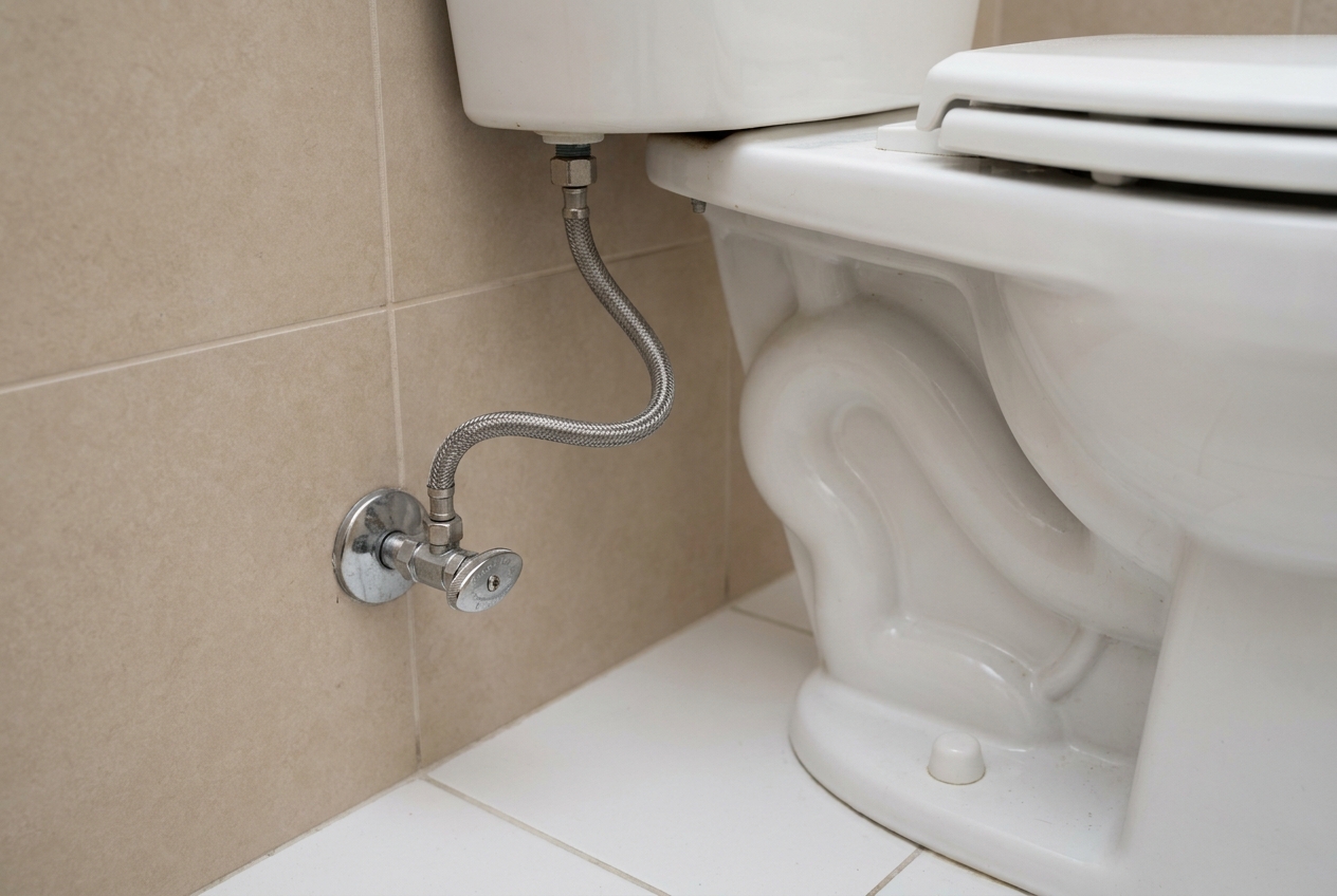 Clear water refilling a toilet bowl during a final flush and seal check