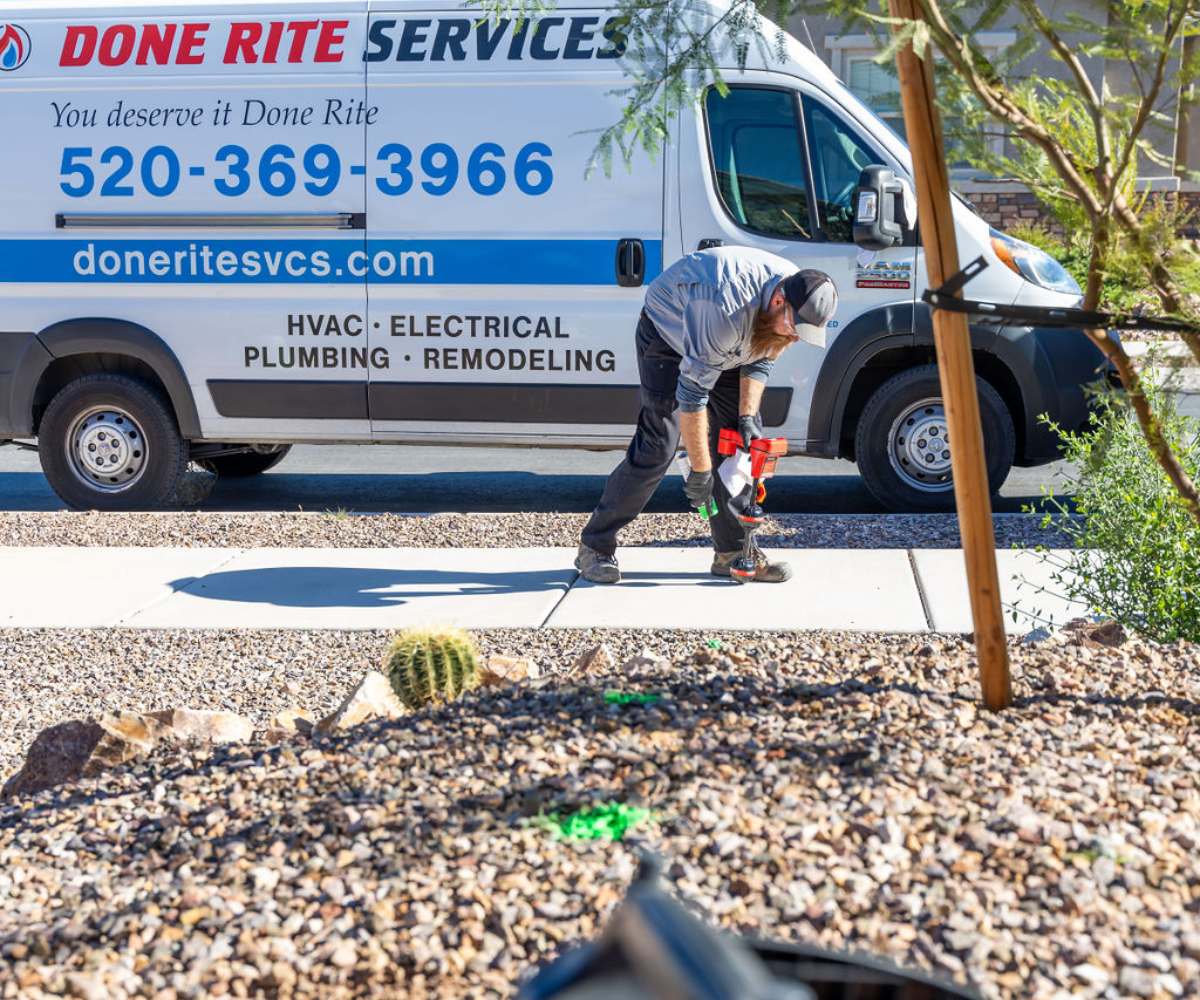 Sewer line repair work at a Tucson property