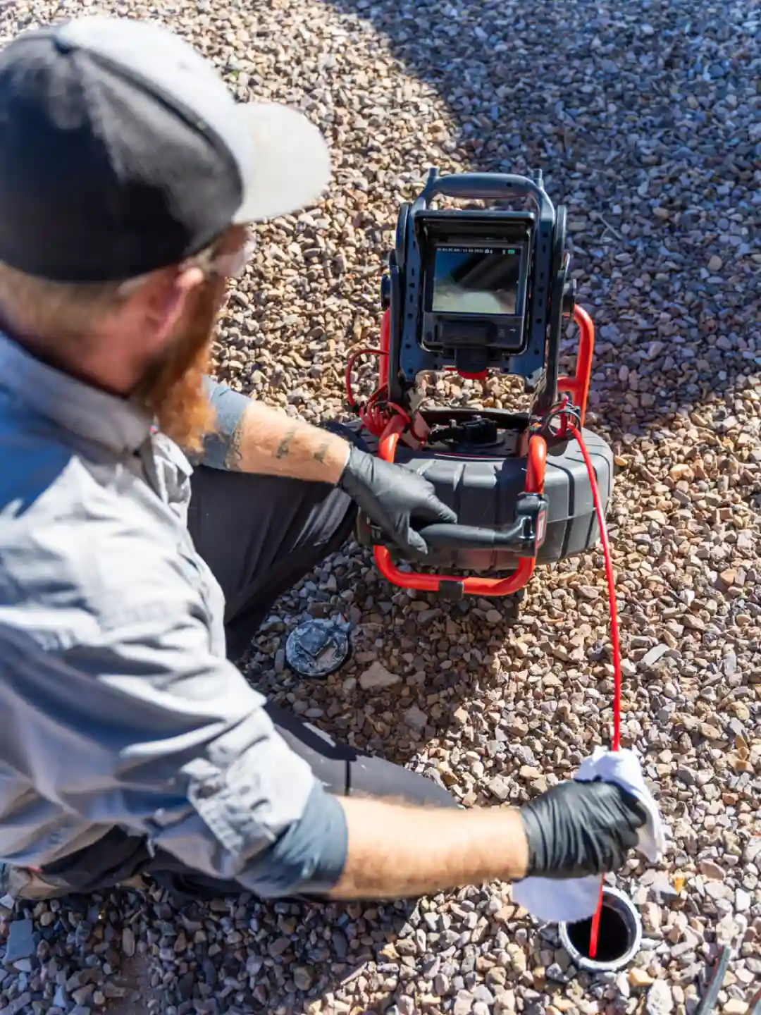Camera inspection of a drain line in Tucson