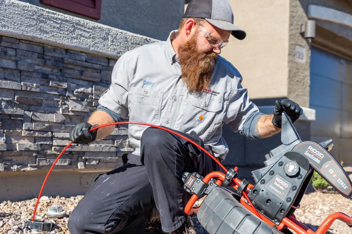 Inspecting an aged sewer line in Tucson