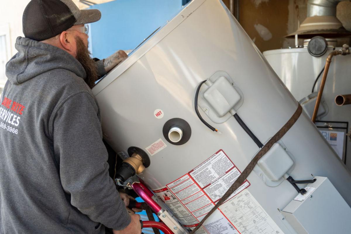 New water heater installed and connected in a Tucson home
